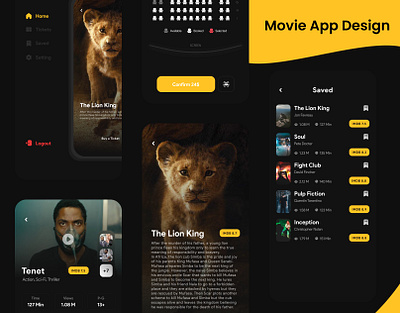 Movie App Design application branding design graphic design illustration landing page mobile app ui ux
