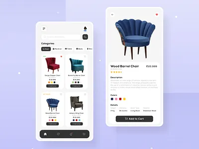 Furniture App app design chair design figma furniture ios ui ux