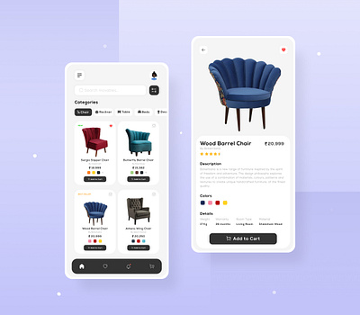 Furniture App app design chair design figma furniture ios ui ux