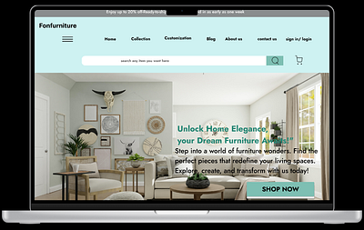 Furniture website landing page uiux web design