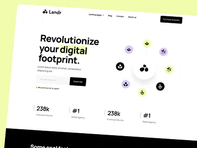 Landr - Framer landing page template app branding bright dashboard design framer hero hero section illustration integrations landing landing page logo newsletter sign up template ui webflow