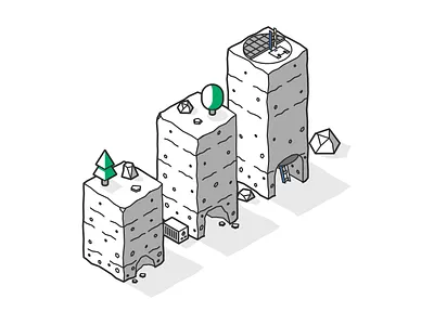 Isometric Schedule Illustration affinity designer cave flat illustration isometric column mining simple design simple illustration vector vector illustration