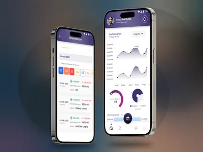 Attendance Management App app design graphic design ui ux vector