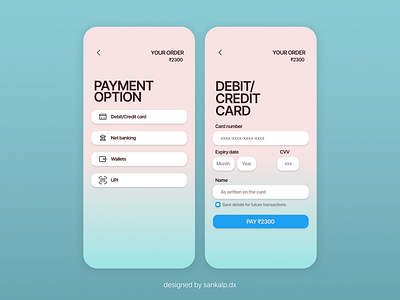 Day 02 - Credit Card Checkout #dailyUI app credit card dailyui debit card e commerce form gateway graphic design india mobile mobile design payment ui uiux