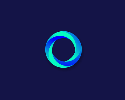 Round logo with a gradient blue gradient logo