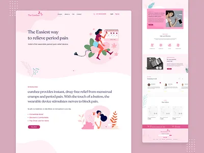 The Curebee: Website Design curebee female web ui for girls logo design pink color web pink colour theme the curebee web ui ui design ui ux user interface ux design vector web web ui web ui design website design