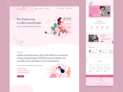 The Curebee: Website Design curebee female web ui for girls logo design pink color web pink colour theme the curebee web ui ui design ui ux user interface ux design vector web web ui web ui design website design