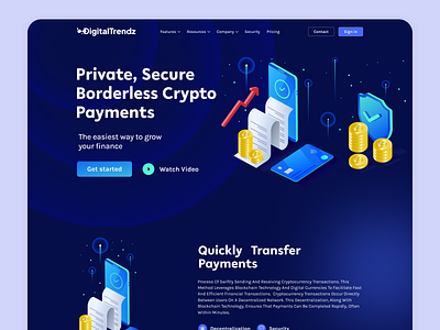 Website Design - DigitalTrendz Crypto Landing Page bitcoin website blockchain website crypto homepage crypto website crypto website design cryptocurrency website cryptocurrency website design ethereum website finance website landing page nft website ui crypto web 3 website web 3.0 website