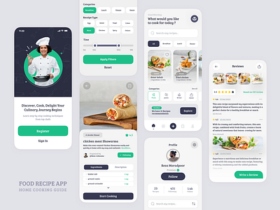 Food Recipe App ( light-dark ) app cook food