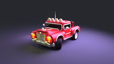 Ol' Pick Up 3d 3d modeling animation fire truck graphic design illustration pick up simple truck ui womp