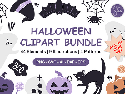 Halloween Clipart Bundle ghost clipart ghost svg halloween illustration halloween seamless halloween shirt svg hocus pocus