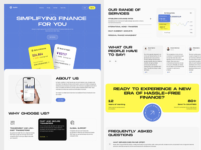 Finance Landing Page app design banking figma finance fintech landing page product design ui ui design user interface ux web apps web design website