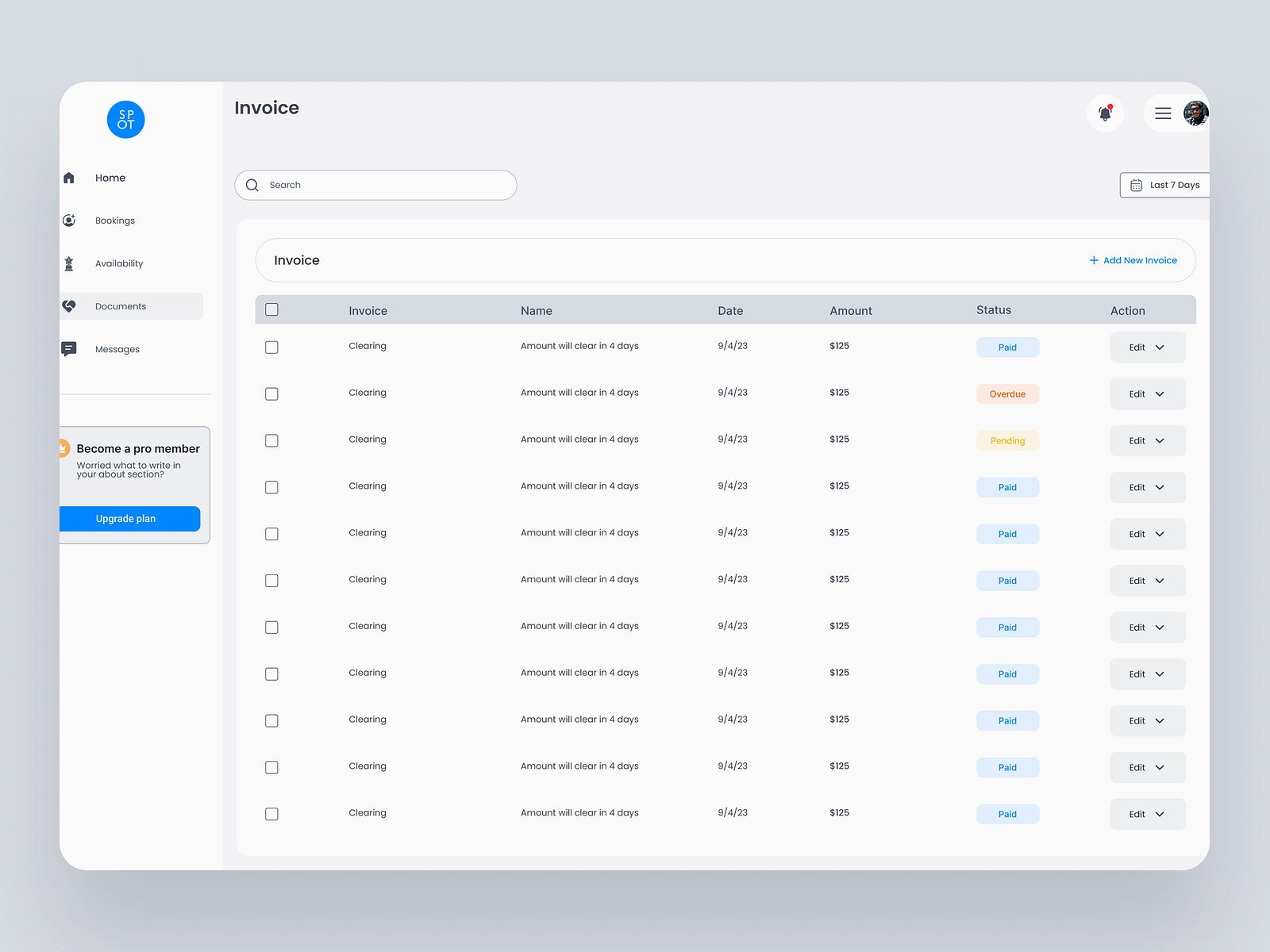 Invoice Payment History List by MD Rakib Shekh on Dribbble