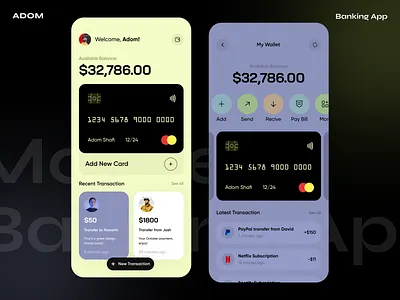 Mobile Banking App app app design app ui bank app banking app card card app design finance app mobile banking ui ux wallet app