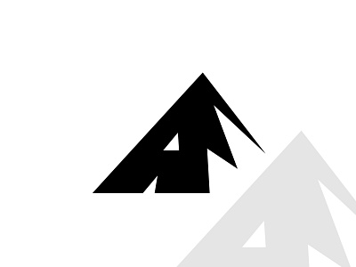 Monogram letter A combined with the shape of a mountain adventure logo black and white brand logo branding graphic design letter logo monogram mountain logo outdoor logo