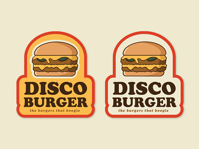 Disco Burger Logo Design badge branding burger design graphic design illustration logo vector