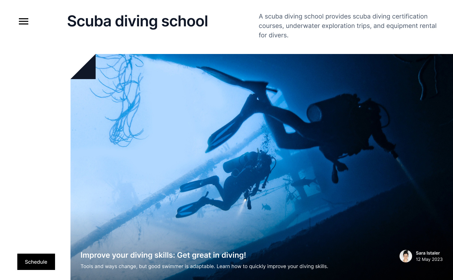 SCUBA - Minimal UI minimalism photography ui ux web design