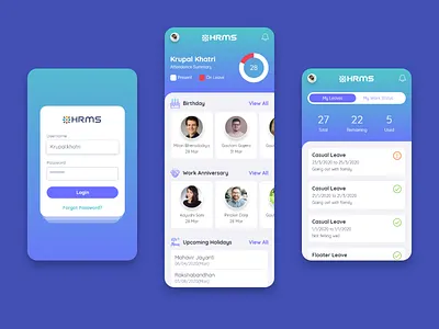 Mobile App Design branding design hrms mobileapp ui ux