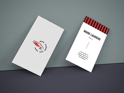 Business Card with Line Red and Black app branding businesscard design graphic design illustration logo ui ux vector