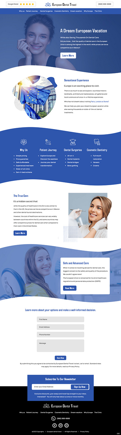 Dental Landing Page Design for $100 dental dental landing page dentist landing page elementor landing page landing page design medical landing page wordpress landing page