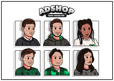 Adshop - Team Character avatar character design characters design flat flat illustration graphic design illustration simple character