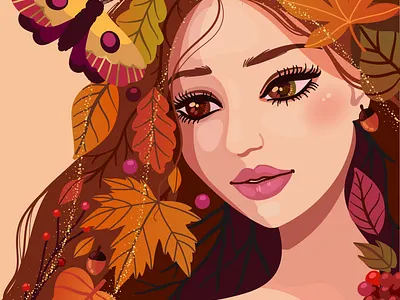 Fall Lady🍂🍁 Illustration autumn design fall graphic design illustration woman