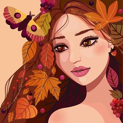 Fall Lady🍂🍁 Illustration autumn design fall graphic design illustration woman