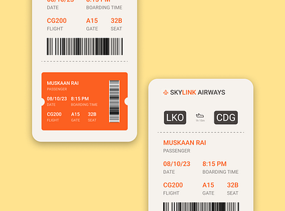 Daily UI Challenge | Day 24 | Boarding Pass 024 100daysdailyuichallenge airways app boarding boarding pass boardingpassforflight dailyui day24 design figma mobile app pass