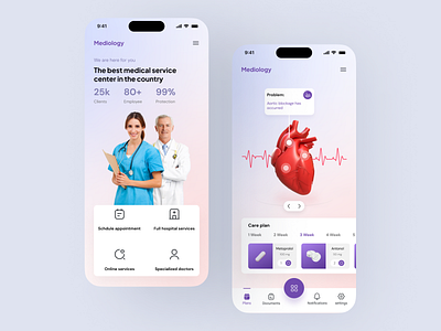 Healthcare service - Mobile Webapp app design appointment doctor ehr emr health health tracking healthcare healthtech heart hospital ios medical medicine minimal mobile app mobile app design mobile design mobile ui modern ui