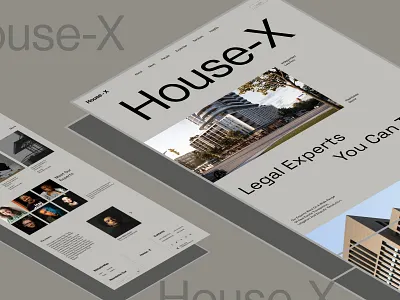 House - X ( independent legal firm ) agent branding clean hero section home page house landing page logo management minimal mockup modern property real estate typography ui uiux web design