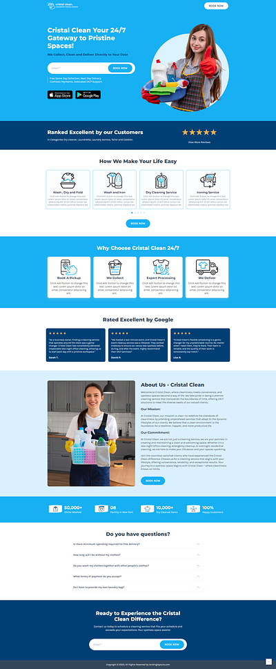Premium Laundry Cleaning Services Lead Generation Landing Page landing page lead generation template wordpress