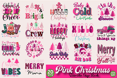 Pink Christmas Sublimation Bundle pink christmas sublimation