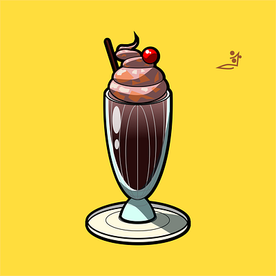 Chocolate Shake Vector Art 2d art design game art milkshake milkshake illustration ui vector illustration