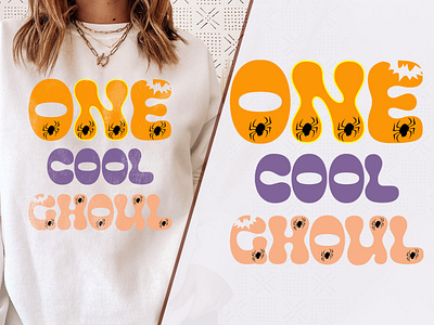 One Cool Ghoul T-shirt Design 70s vibe shirt colorful psychedelic top festival ready wardrobe groovy t shirt nostalgia packed garb premium quality wear unisex trendsetter tee vibrant psychedelic tee vintage revival t shirt