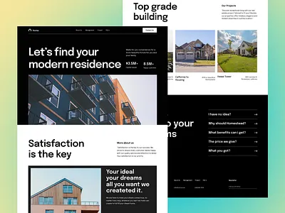 Modern Residence Website 3d animation branding graphic design logo motion graphics ui