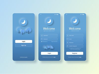 Log in Mobile App mobile ui ux