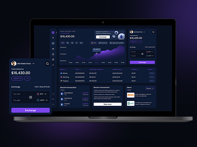 Crypto web dashboard UI design bank dashboard blockchain blockchain ui design blockchain website design crypto crypto dashboard crypto dashboard design crypto web site design dashboard landing page landing page design nft ui ui ui dashboard ui design uiux design website design