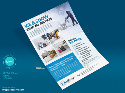 Ice & Snow Removal Flyer Design Template canva canva template design flyer flyer design canva template ice removal flyer ice snow removal flyer sidewalk cleaning flyer snow plowing flyer snow removal snow removal flyer snow removing flyer snow removing service flyer