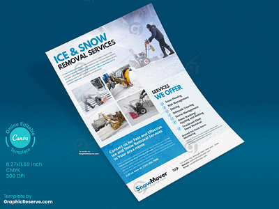 Ice & Snow Removal Flyer Design Template canva canva template design flyer flyer design canva template ice removal flyer ice snow removal flyer sidewalk cleaning flyer snow plowing flyer snow removal snow removal flyer snow removing flyer snow removing service flyer