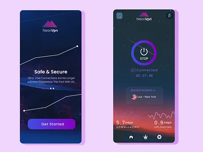 neon vpn design logo neon ui vpn