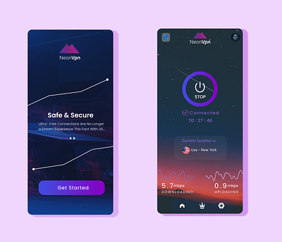neon vpn design logo neon ui vpn