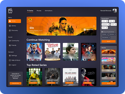 Movie Time | Movie Dashboard dashboard design figma graphic design logo ui user interface ux