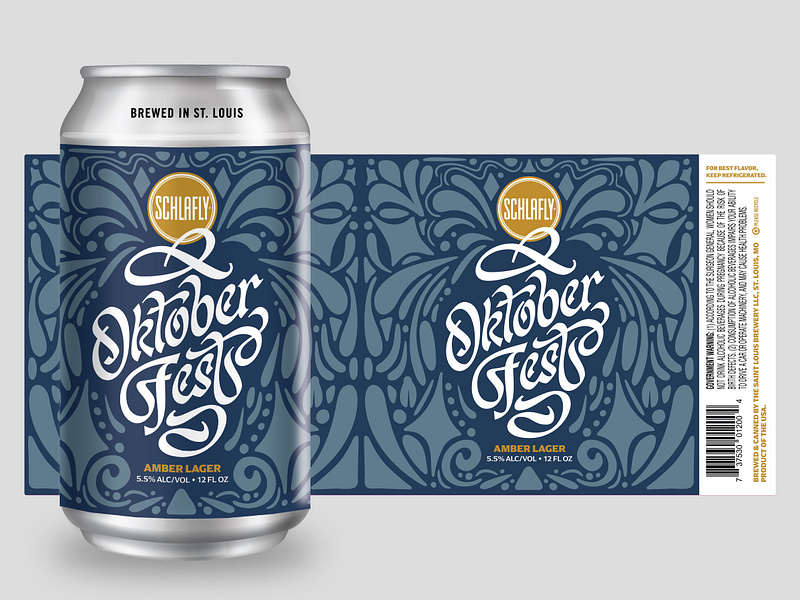 Oktoberfest Beer Label beer beer can beer label beer packaging beverage brewery can drink german illustration illustrator label lager lettering octoberfest oktoberfest packaging design schlafly type typography