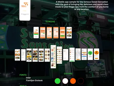 Sweet Sensation Mobile APP Ui Concept. app product design restaurant tech ui uiux ux