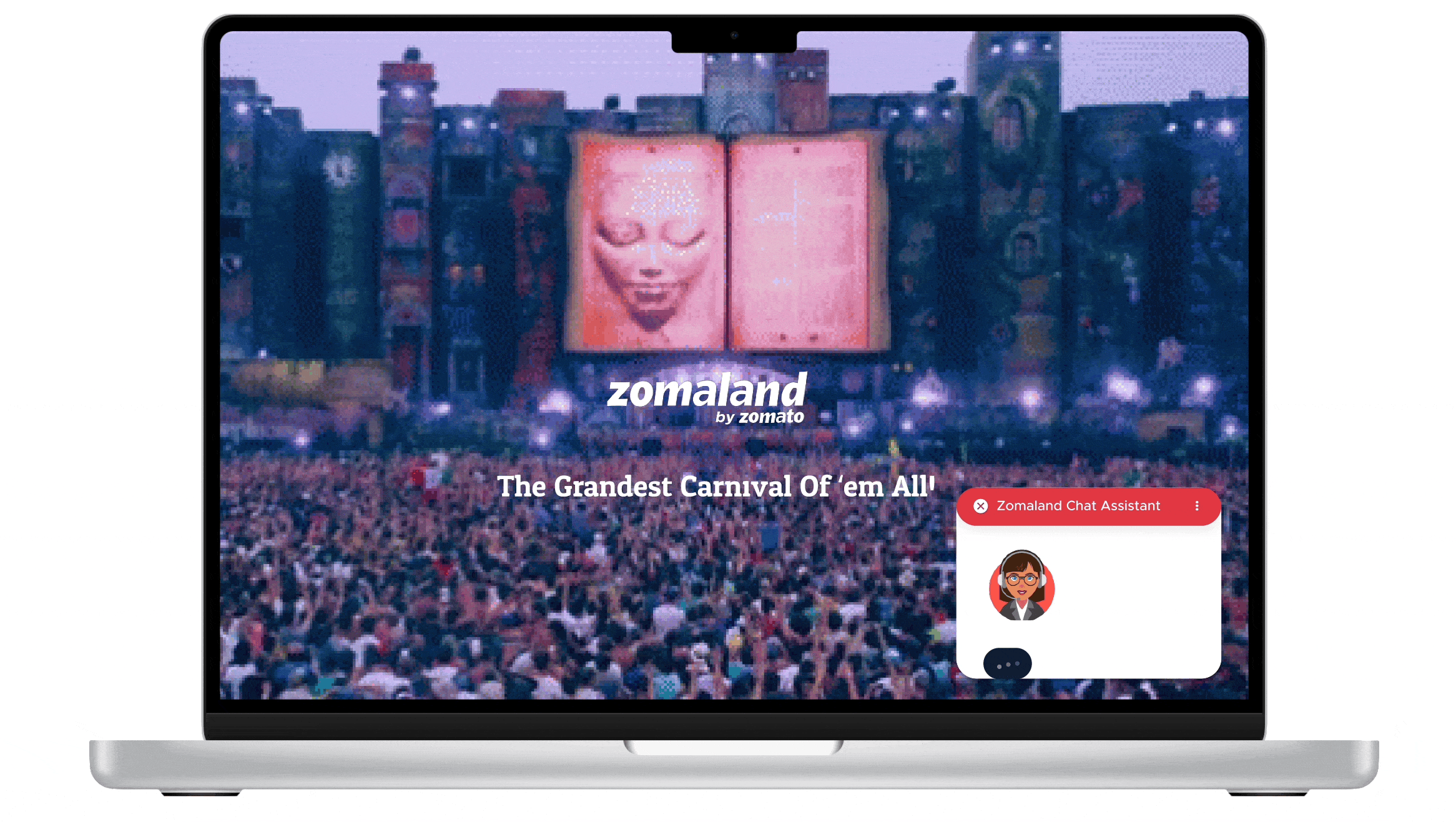 Zomaland | Landing Hero UI chat assistant landing page design ui design ux design webdesign zomaland zomato