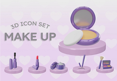 MAKE UP 3D ICON SET 3d beauty cosmetic icon icon set icons makeup