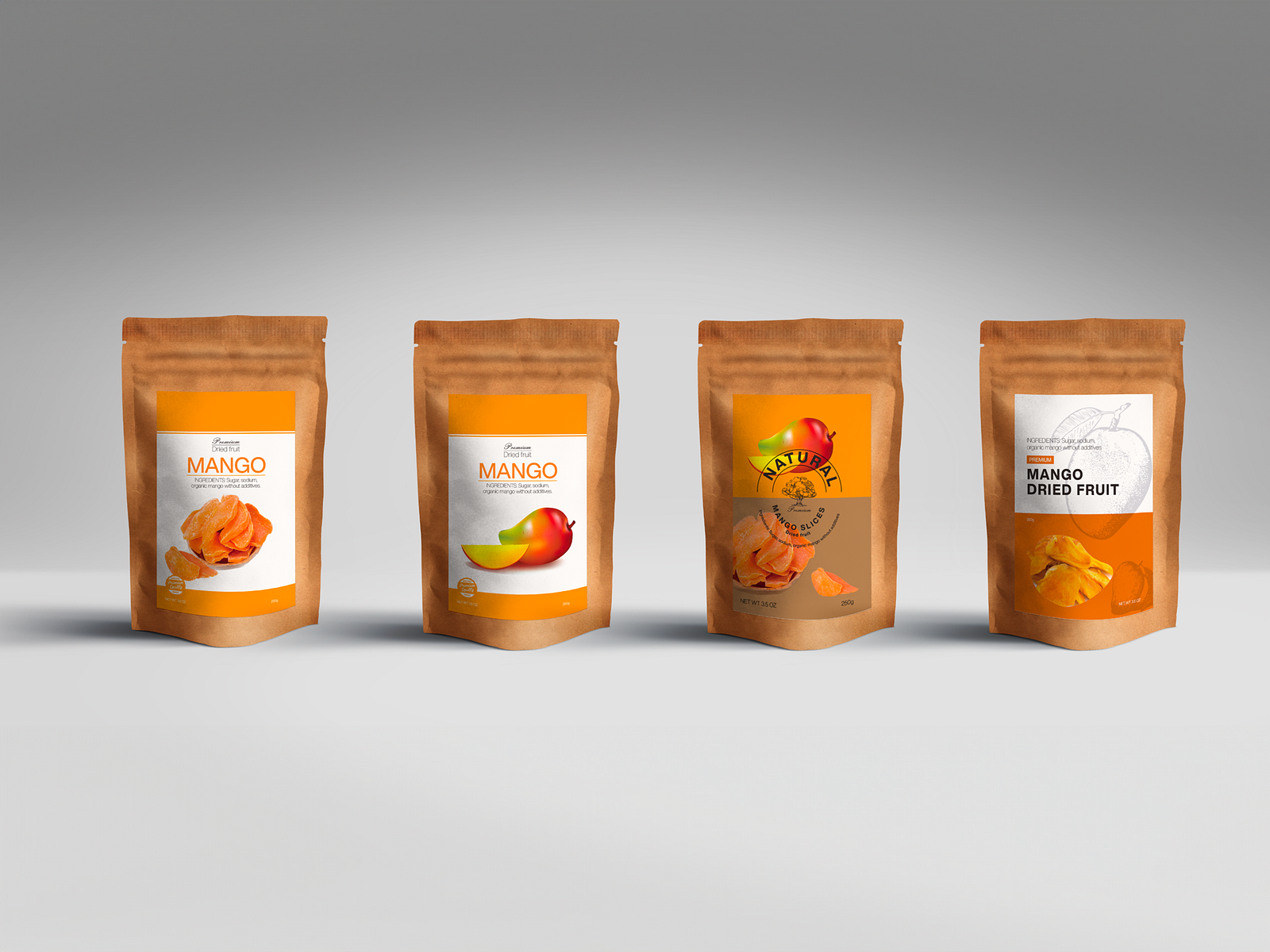 Packaging design for dried mango by Anastasiia on Dribbble