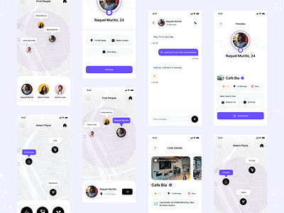 Dating App Design Concept ❤️ 3d app appdesign branding cafe chat creative dating datingapp design illustration location love minimal profile design romance ui uiux website