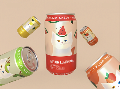 Design of soda pop cat color design graphic design modern soda