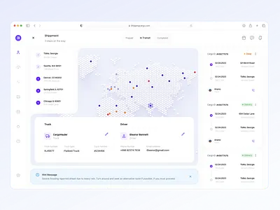 Shipping Management - Dashboard animation branding color dashboard design digital dribbbleweeklywarmup graphic design illustration logo motion graphics ui uidesign web xd